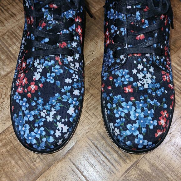 Dr Martens Women's Floral Boots Sz 10 Hippie Maelly Canvas Blue White Black Red - Picture 3 of 13